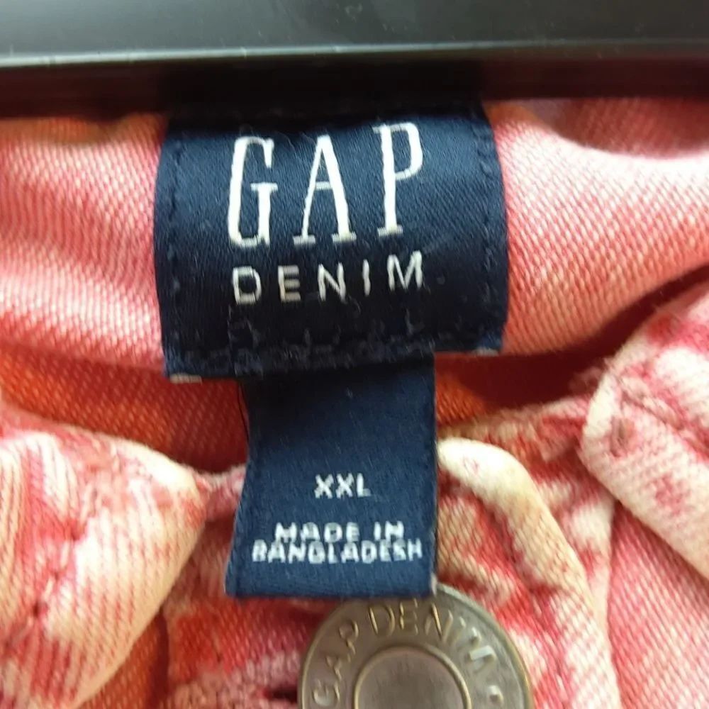 Gap girl red denim distressed short sleeve dress - Picture 11 of 12